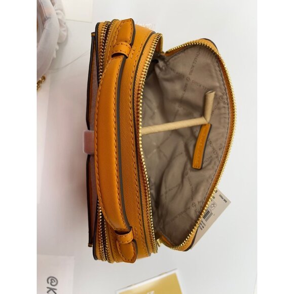 Michael kors Crossbody Double Zip Jet Set Item Purse Honeycomb Yellow - Picture 9 of 12